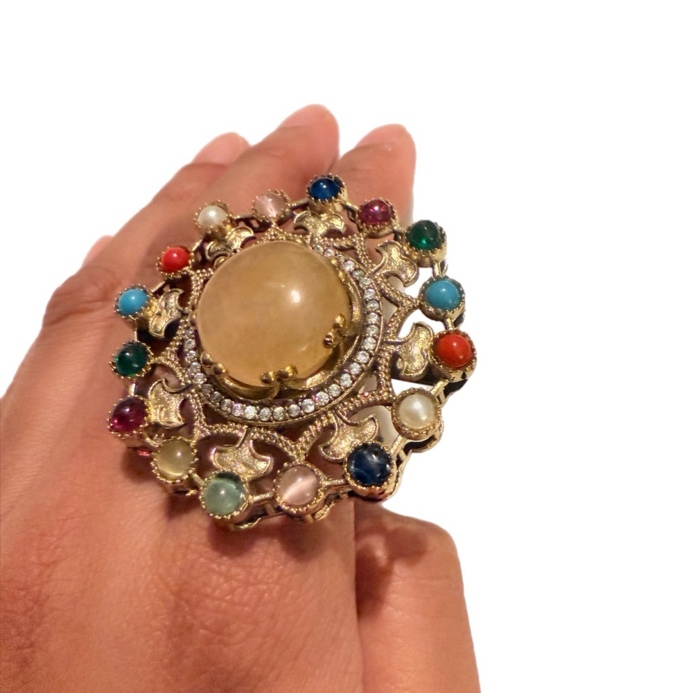 Festive Kundan Sabyasachi inspired finger Rings With Stone Work